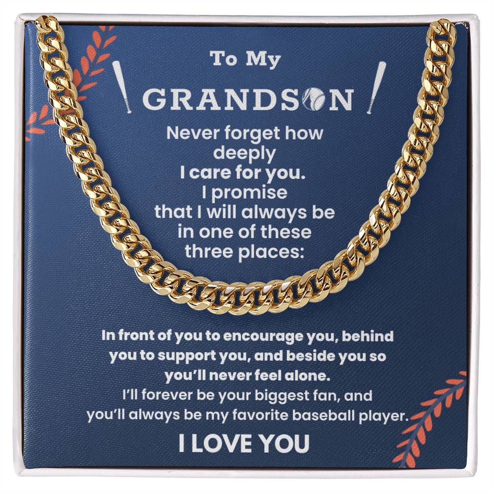 Cuban Link Chain - To My Baseball-Mad Grandson