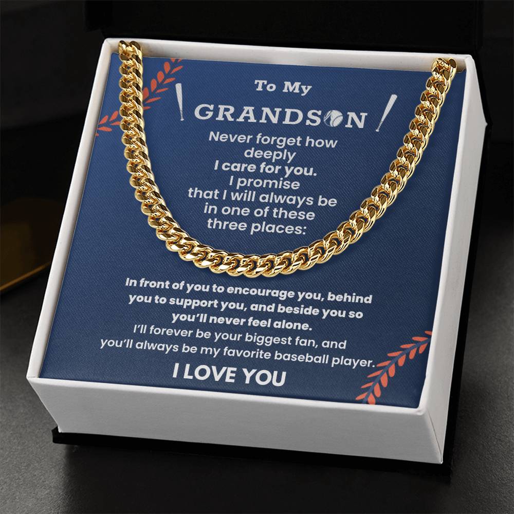 Cuban Link Chain - To My Baseball-Mad Grandson