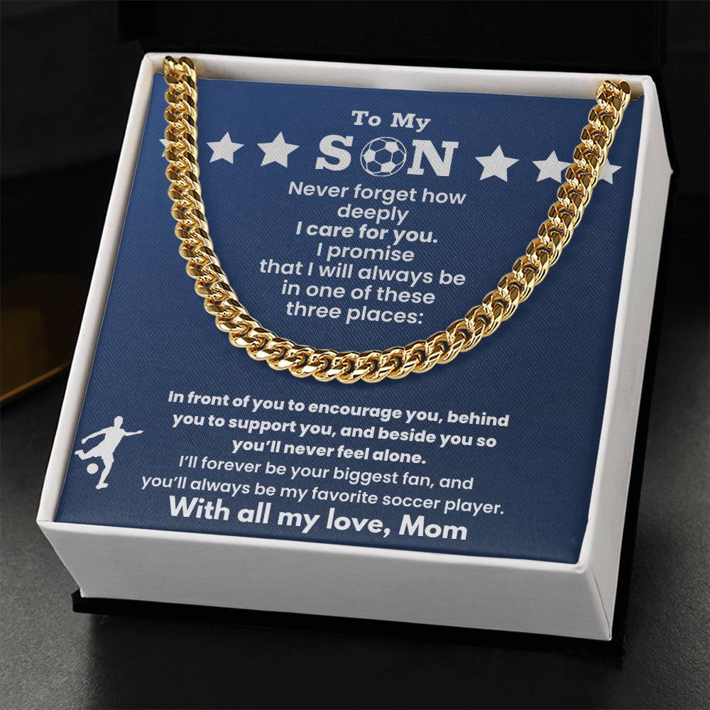 Cuban Link Chain - My Soccer Son, Love From Mom