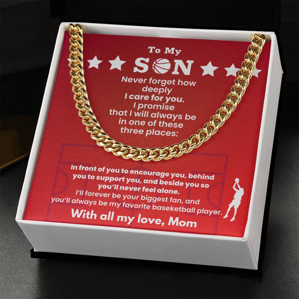 Cuban Link Chain - My Basketball Son, Love Mom.