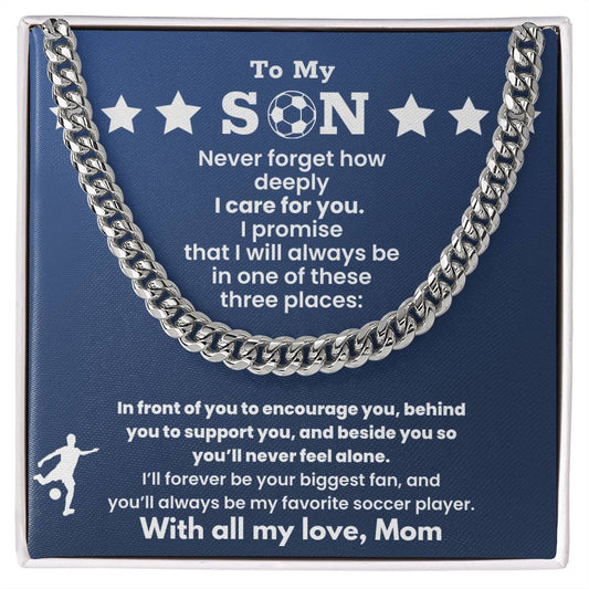 Cuban Link Chain - My Soccer Son, Love From Mom