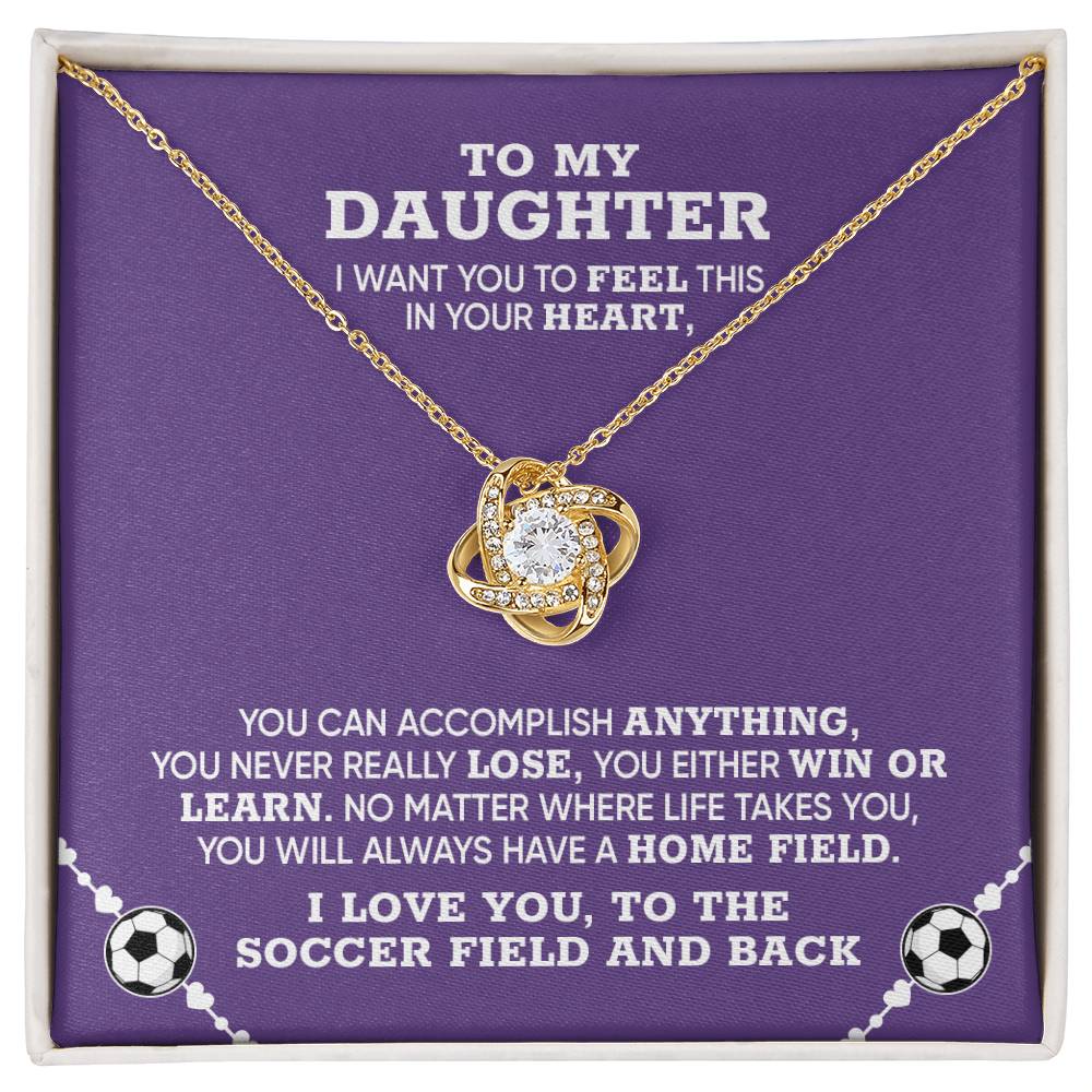 Love Knot Necklace - To Soccer Daughter, Love Mom